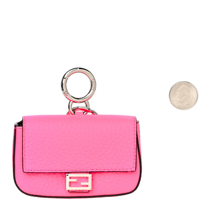Fendi Cuoio Romano Micro Baguette Charm Rosa Fluo 2 of 9