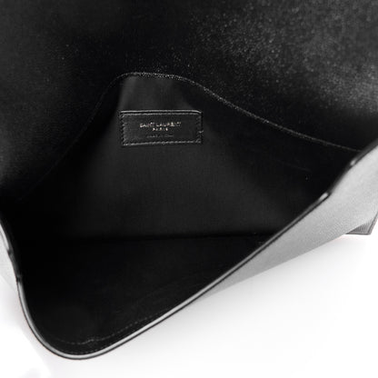 Saint Laurent Grain De Poudre Monogram Uptown Pouch Black 5 of 8