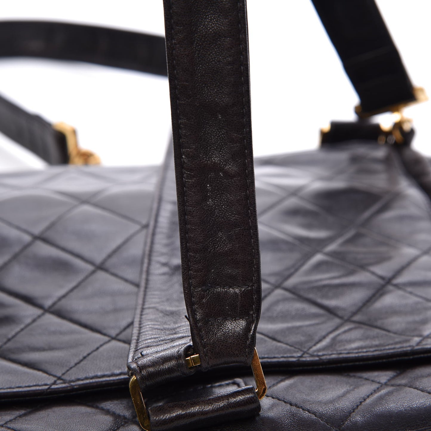 Lambskin Quilted Backpack Black