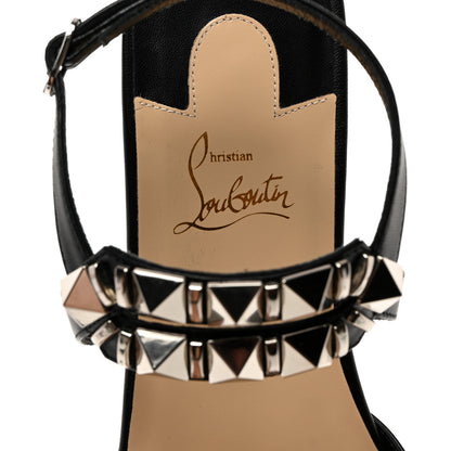 Christian Louboutin Calfskin Studded Galerietta Flat Sandals 38.5 Black 7 of 8