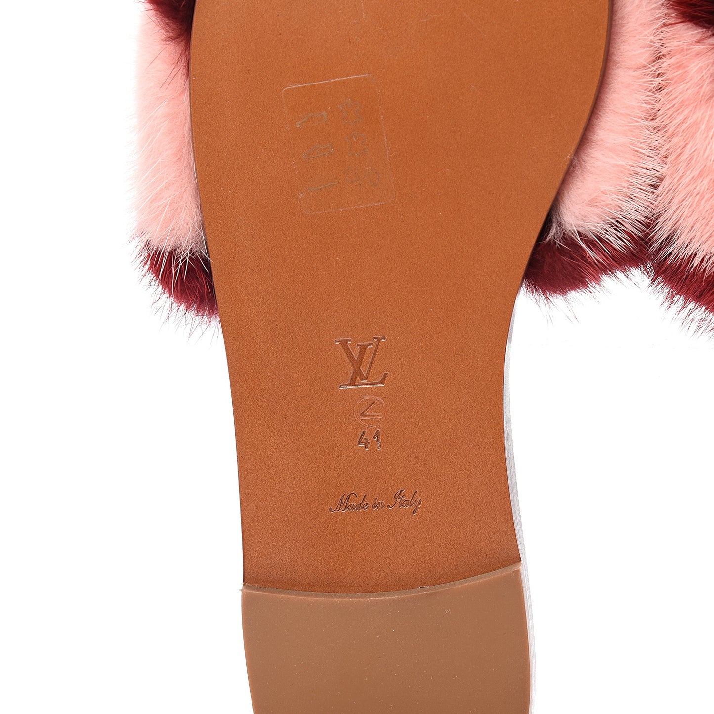 Mink Fur Lock It Flat Mule 41 Bordeaux
