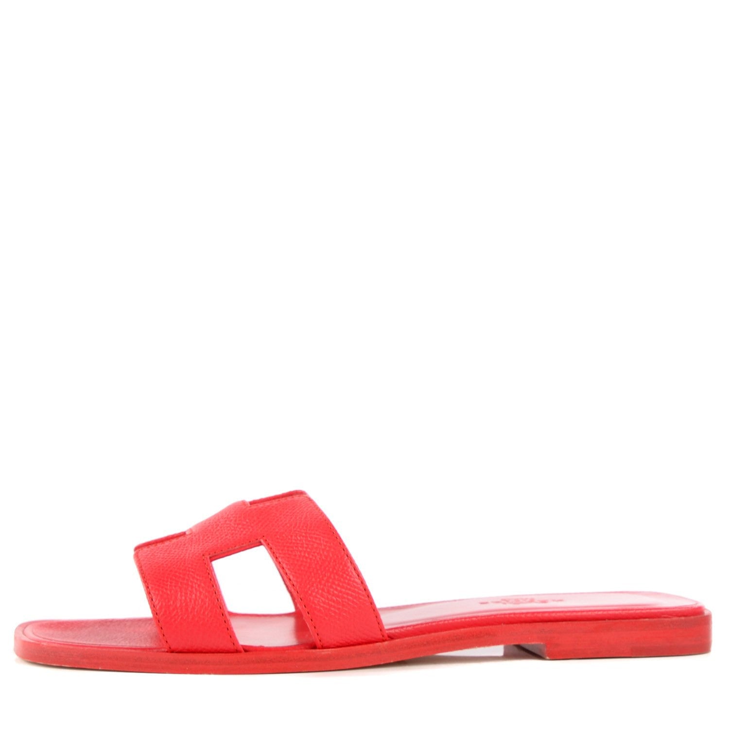 Hermes Epsom Oran Sandals 35.5 Rouge 1 of 7