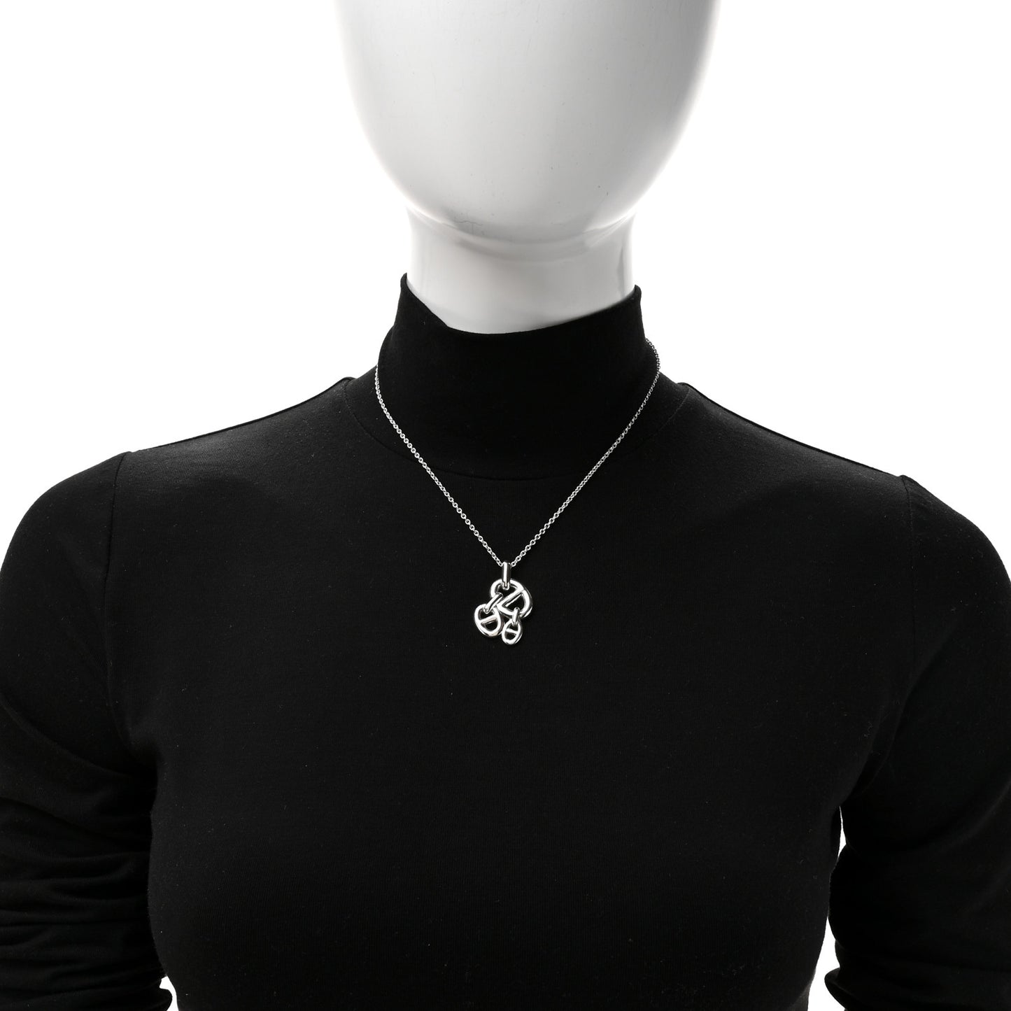 Sterling Silver Amulette Chaine d'Ancre Enchaine Pendant Necklace