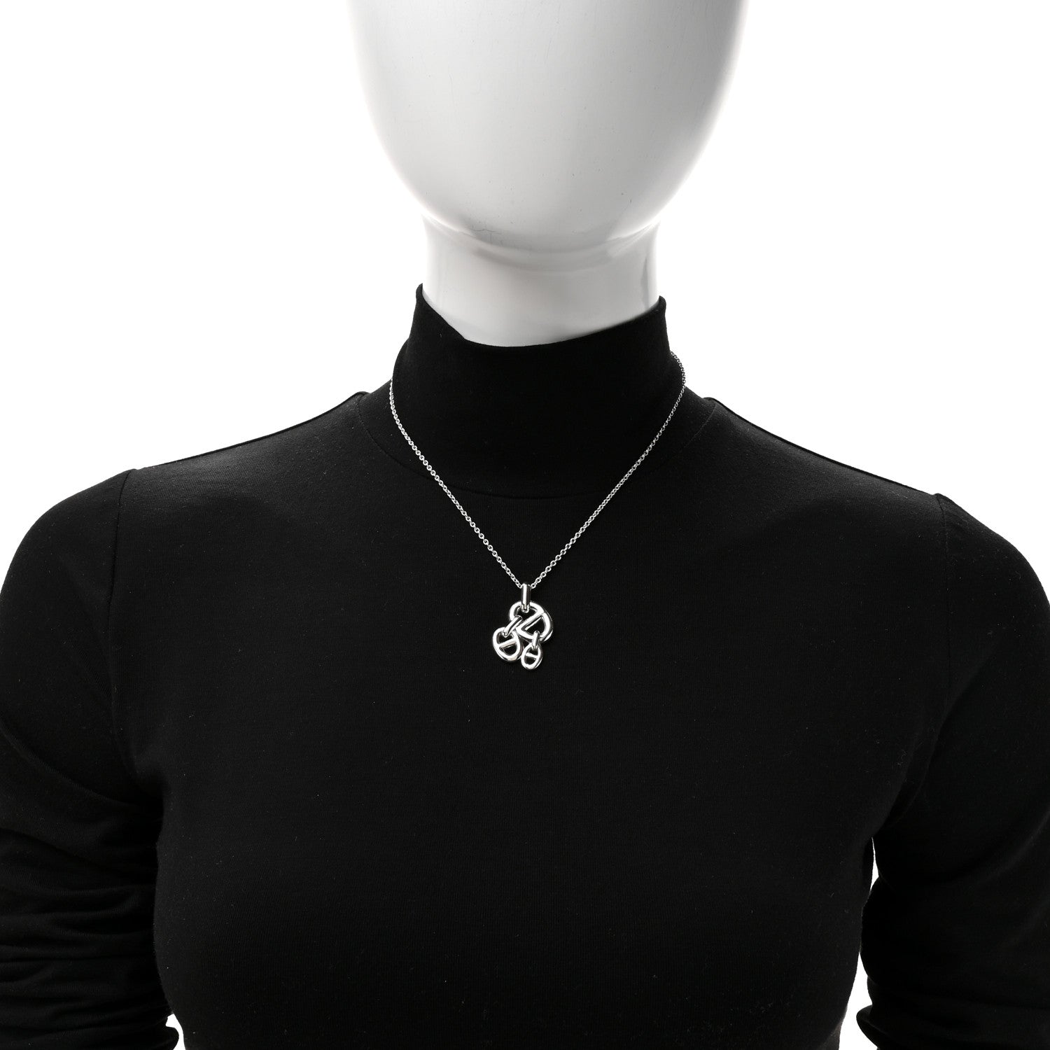 Hermes Sterling Silver Amulette Chaine d'Ancre Enchaine Pendant Necklace 2 of 6