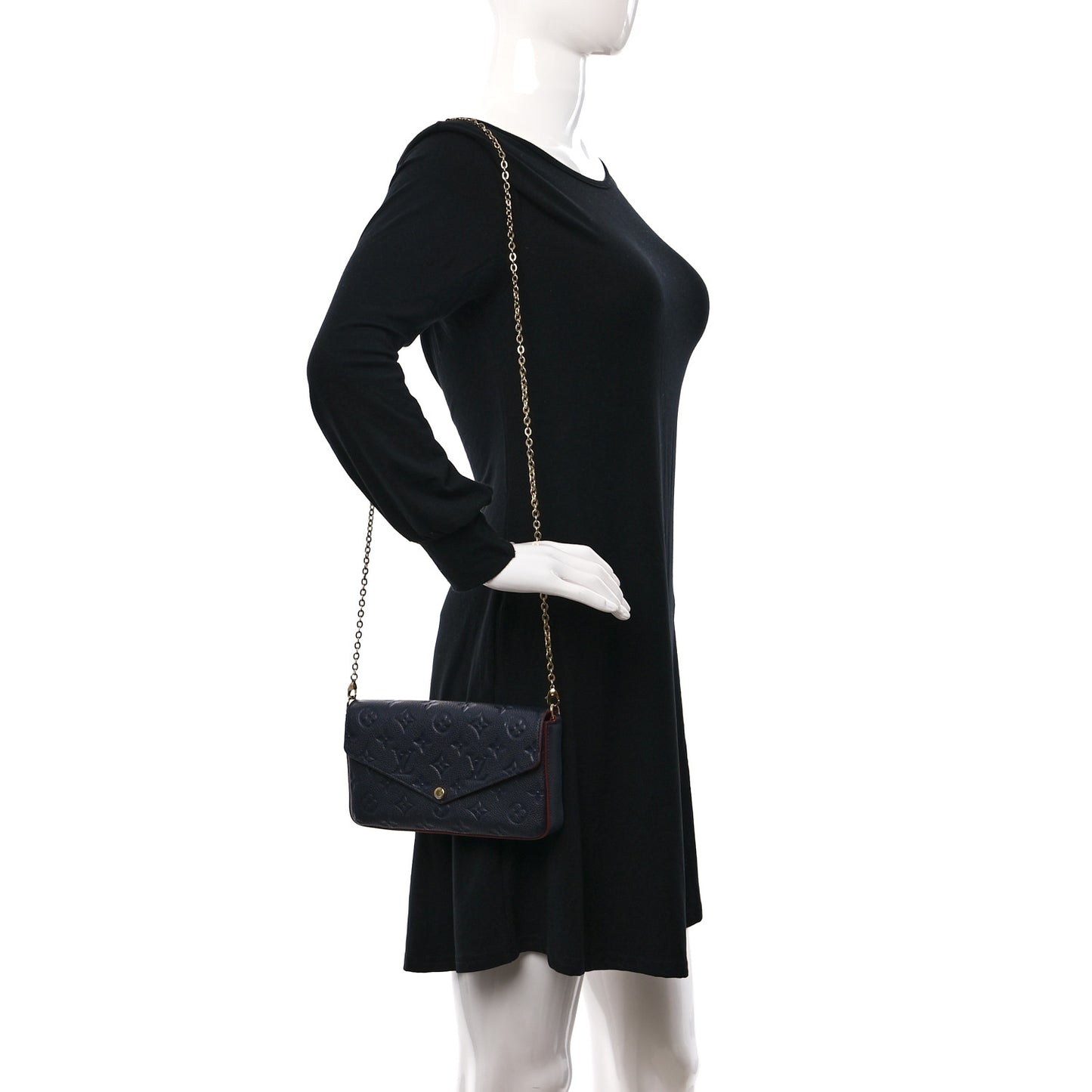 Empreinte Pochette Felicie Chain Wallet Marine Rouge