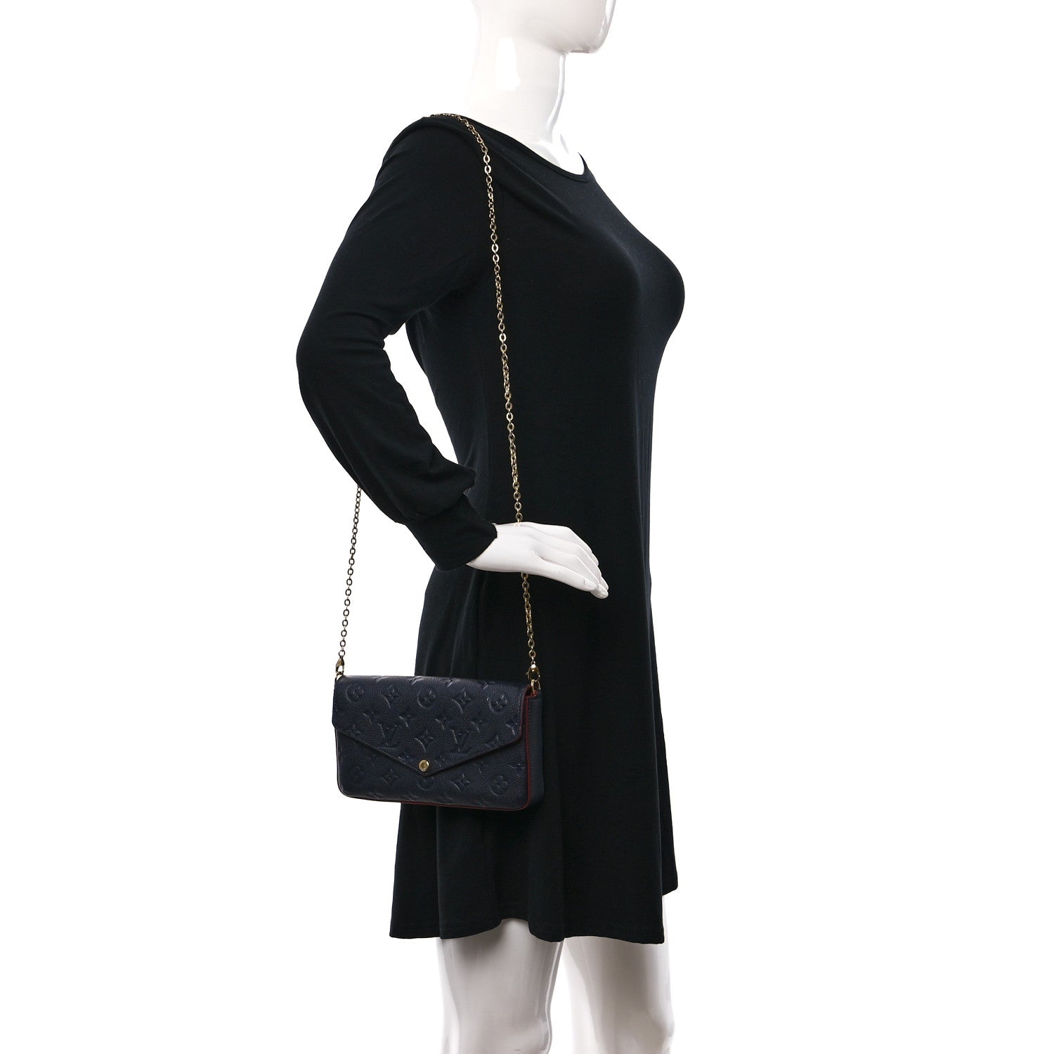 Louis Vuitton Empreinte Pochette Felicie Chain Wallet Marine Rouge 2 of 17