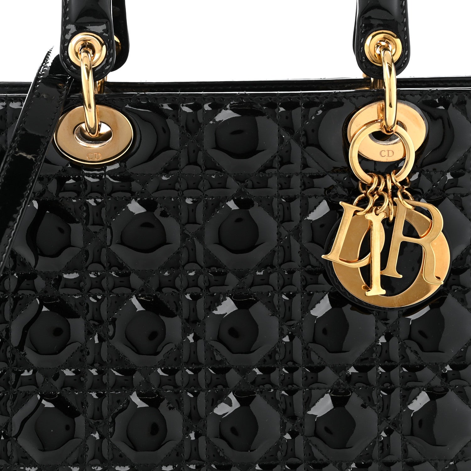 Christian Dior Patent Cannage Large Lady Dior Black 8 of 10