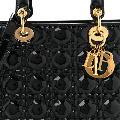 Christian Dior Patent Cannage Large Lady Dior Black 8 of 10