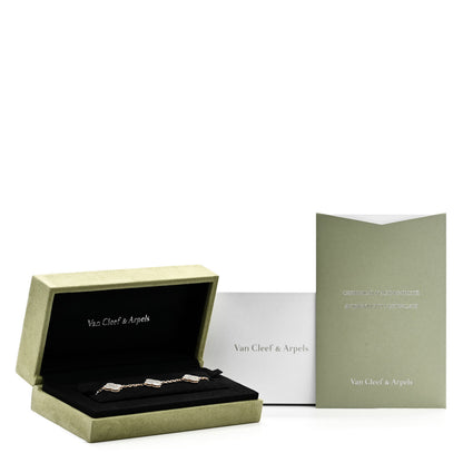 Van Cleef & Arpels 18K Yellow Gold Mother of Pearl 5 Motifs Vintage Alhambra Bracelet 5 of 5