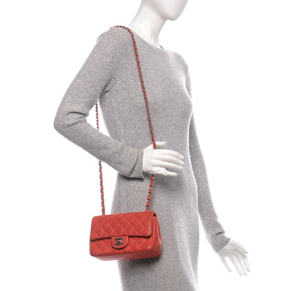 Chanel Caviar Quilted Mini Rectangular Flap Coral 2 of 12