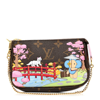 Louis Vuitton Monogram 2021 Christmas Animation Japanese Garden Mini Pochette Accessories Wisteria Pink 1 of 8