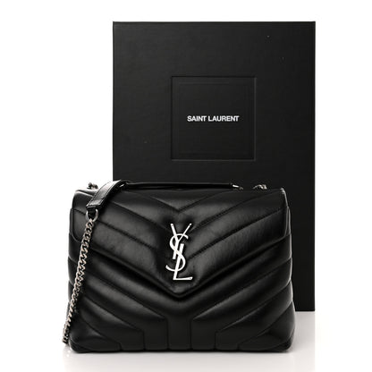 Saint Laurent Calfskin Y Quilted Monogram Small Loulou Chain Satchel Black 11 of 11