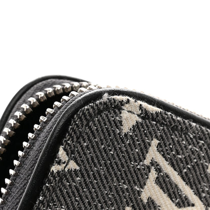 Louis Vuitton LOUIS VUITTON Denim Monogram Jacquard Zippy Wallet Grey 7 of 8