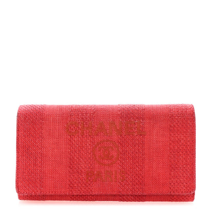 Chanel Canvas Deauville Flap Wallet Red 1 of 8