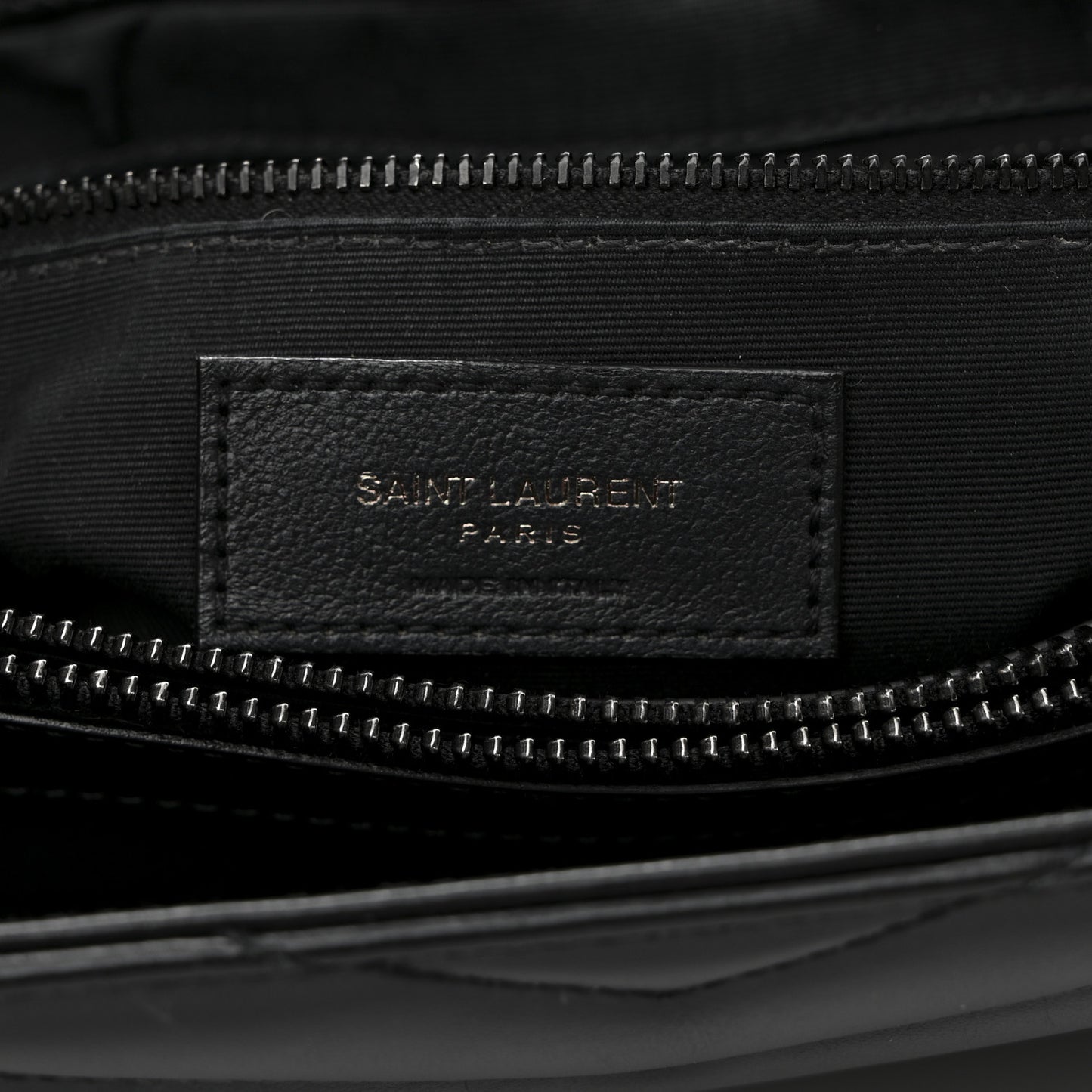 Calfskin Y Quilted Monogram Monochrome Large Loulou Chain Satchel Black