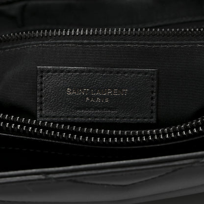 Saint Laurent Calfskin Y Quilted Monogram Monochrome Large Loulou Chain Satchel Black 7 of 14