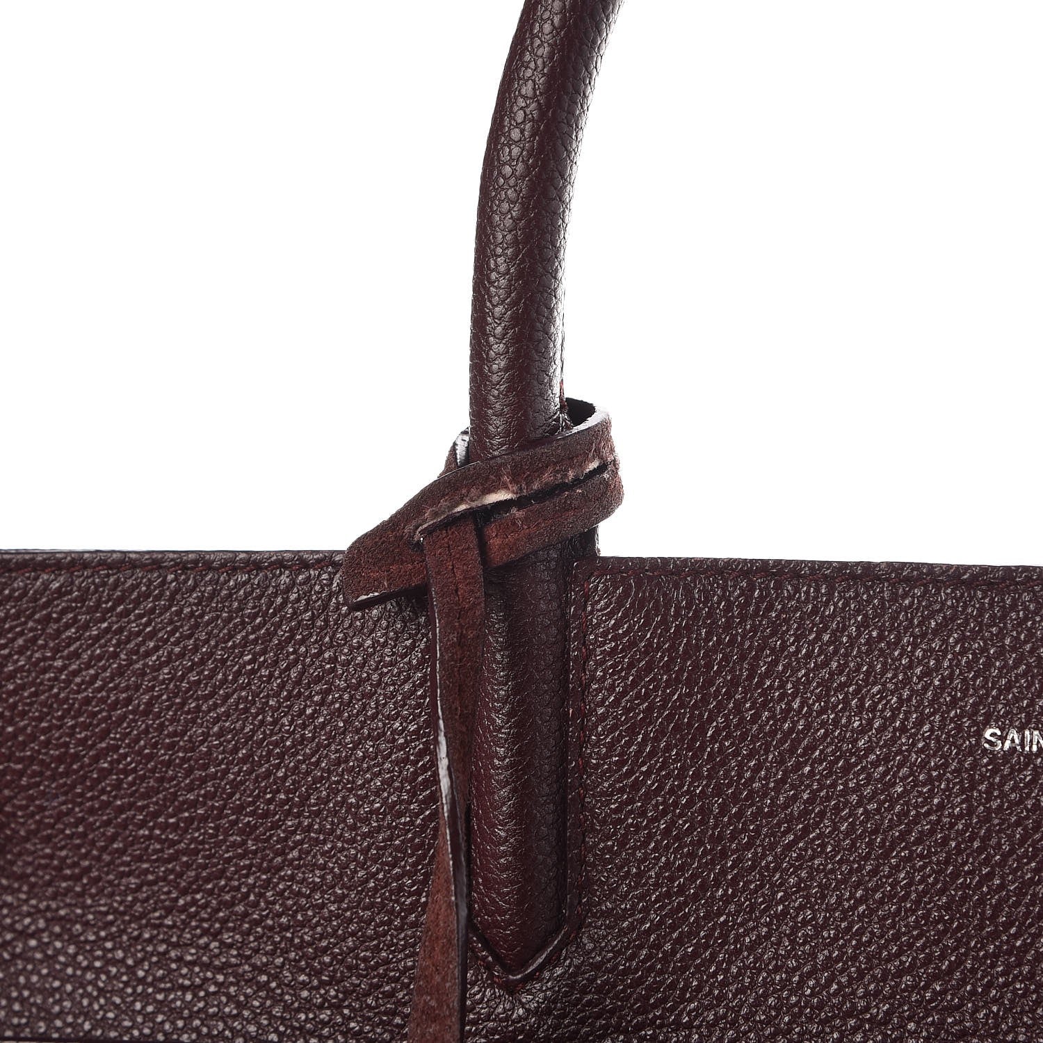 Saint Laurent Grained Calfskin Suede Medium Cabas Rive Gauche Amaranto 10 of 18