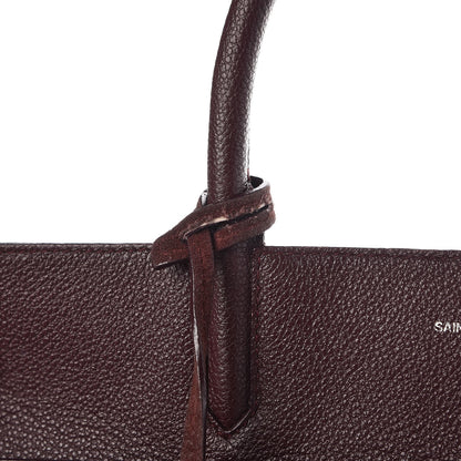 Saint Laurent Grained Calfskin Suede Medium Cabas Rive Gauche Amaranto 10 of 18