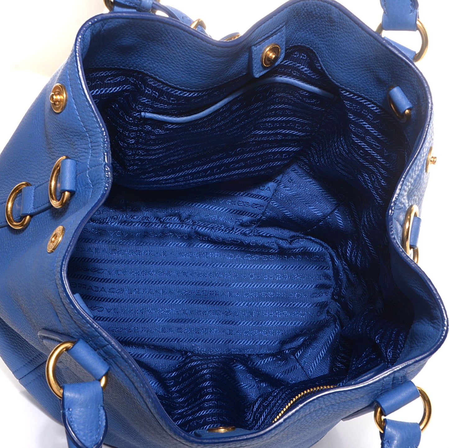 Vitello Daino Medium Satchel Azzurro