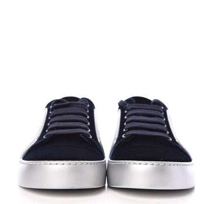 Chanel Calfskin Velvet Womens CC Sneakers 39 Navy 2 of 11