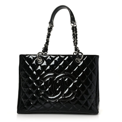 Chanel Patent Quilted Grand Shopping Tote GST Black 1 of 10