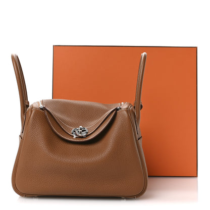 Hermes Taurillon Clemence Lindy 26 Gold 21 of 21