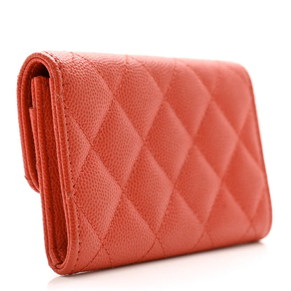 Chanel Caviar Quilted Flap Card Holder Orange 3 of 9