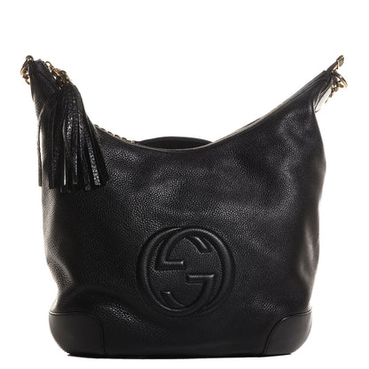 Gucci Pebbled Calfskin Medium Soho Chain Hobo Black 1 of 9