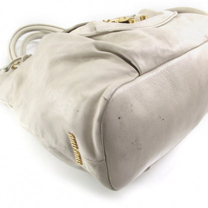 Miu Miu Vitello Lux Leather Large Bag Ivory 5 of 12