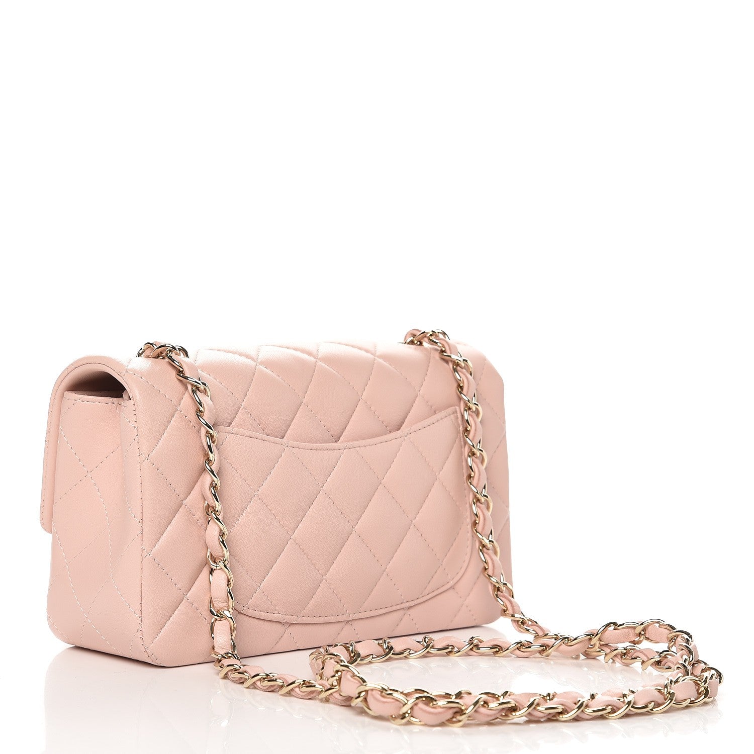 Chanel Lambskin Quilted Mini Rectangular Flap Light Pink 4 of 13
