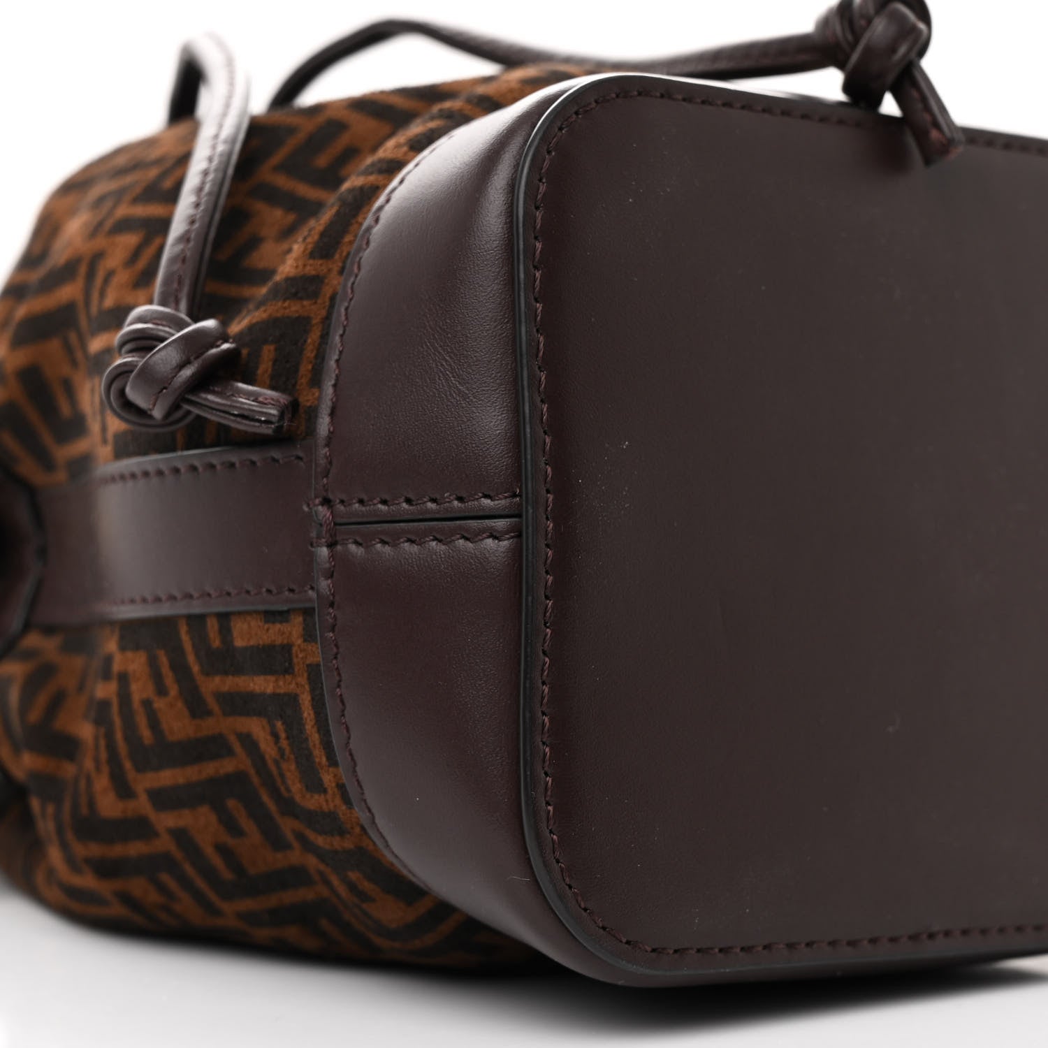 Fendi Suede Vitello King F is Fendi Micro FF Mini Mon Tresor Bucket Bag Sigaro Marrone Ebano 9 of 10