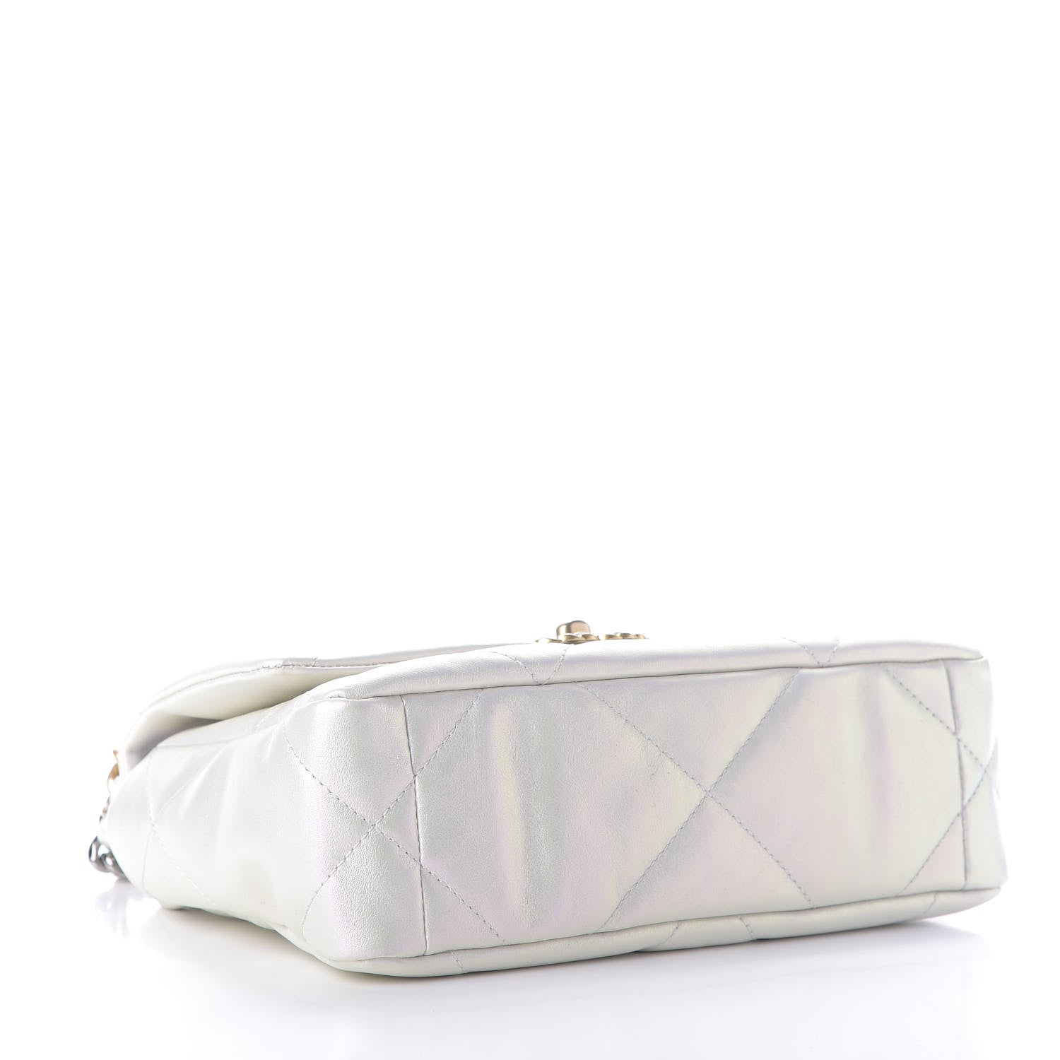 Chanel Iridescent Calfskin Quilted Medium 19 Flap White 4 of 9