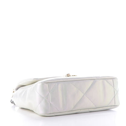 Chanel Iridescent Calfskin Quilted Medium 19 Flap White 4 of 9