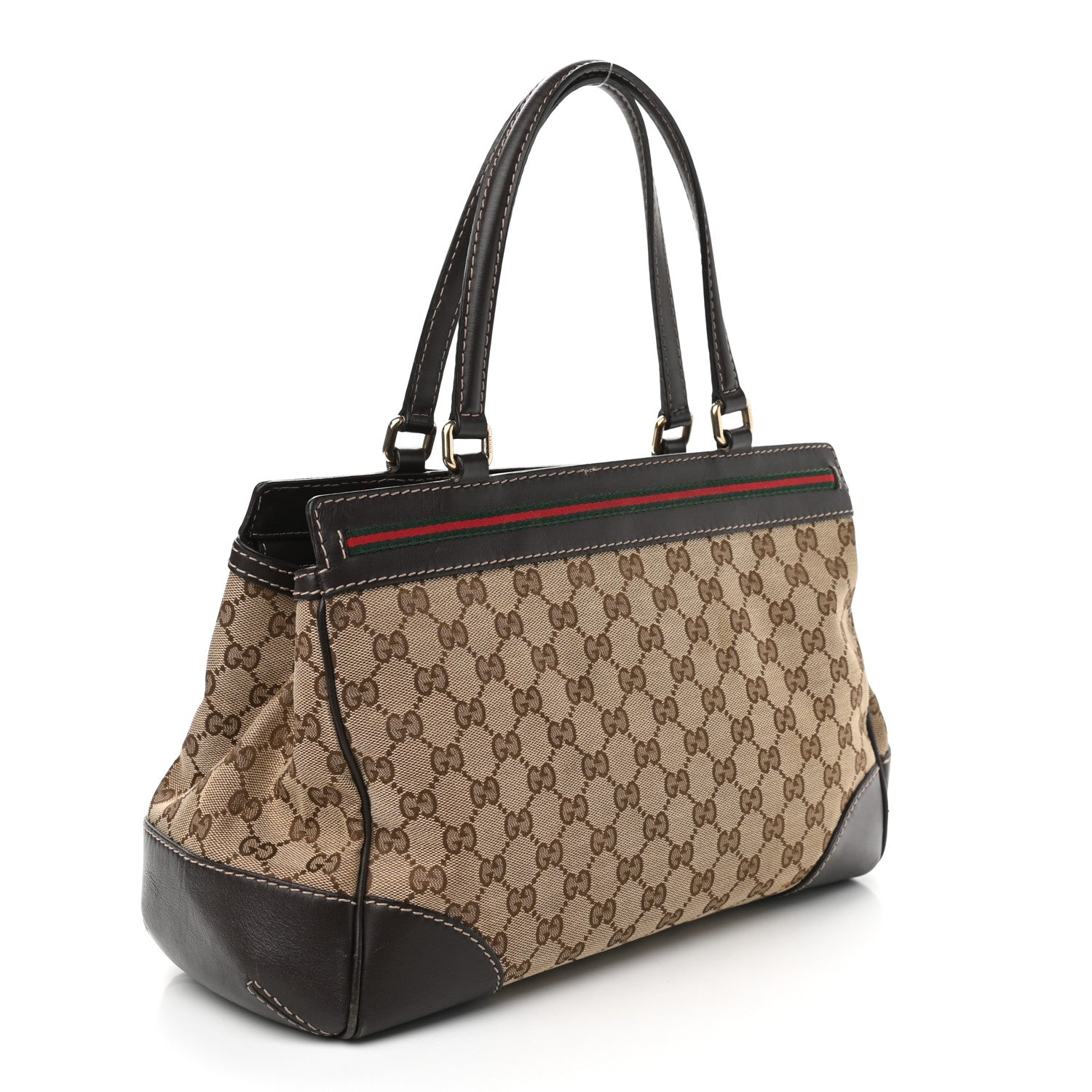 Gucci Monogram Web Medium Mayfair Tote Dark Brown 3 of 9