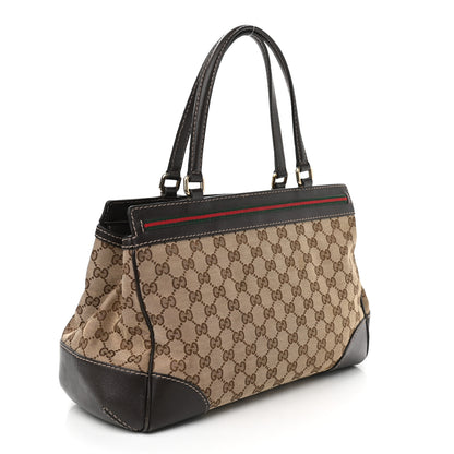 Gucci Monogram Web Medium Mayfair Tote Dark Brown 3 of 9