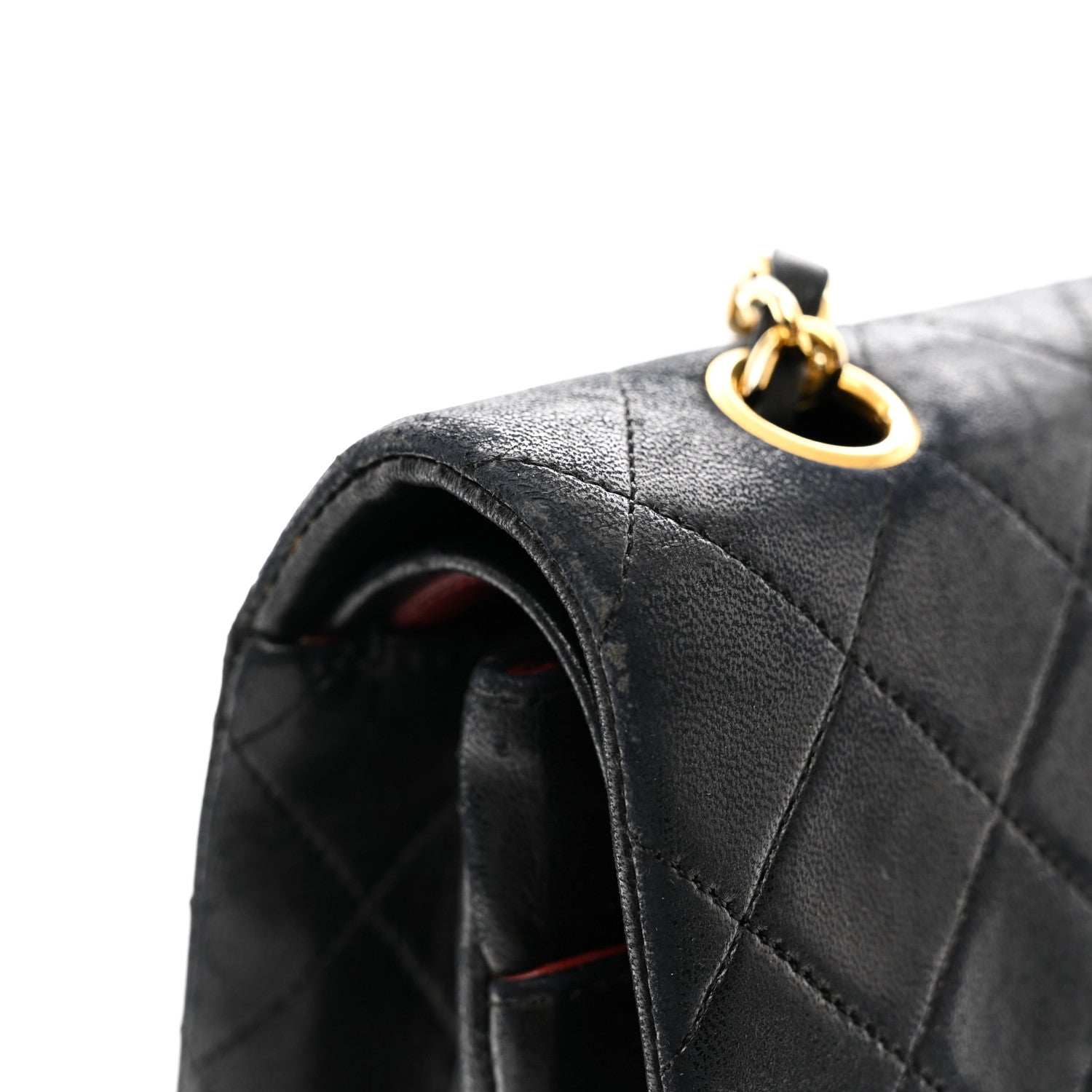 Chanel Lambskin Quilted Medium Double Flap Black 13 of 15