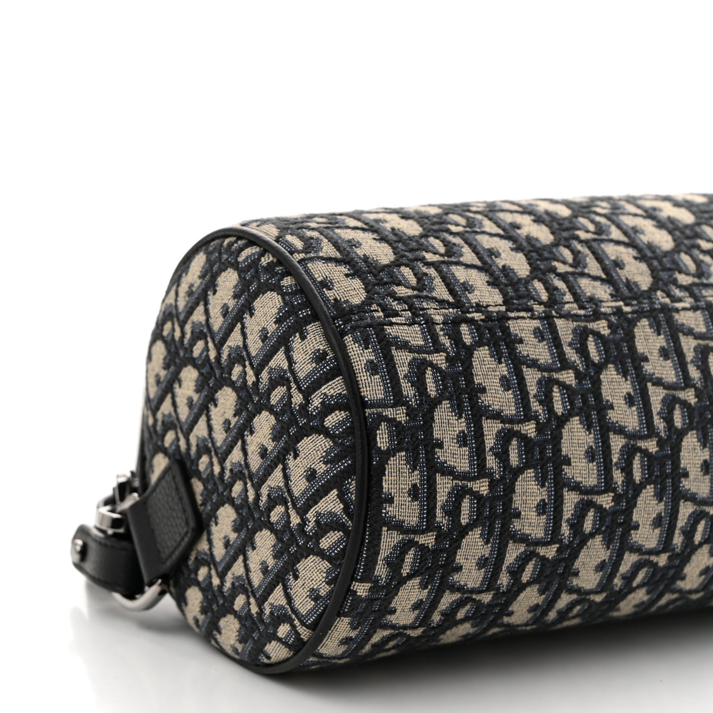 Oblique Mini Roller Saddle Bag With Strap Beige Black