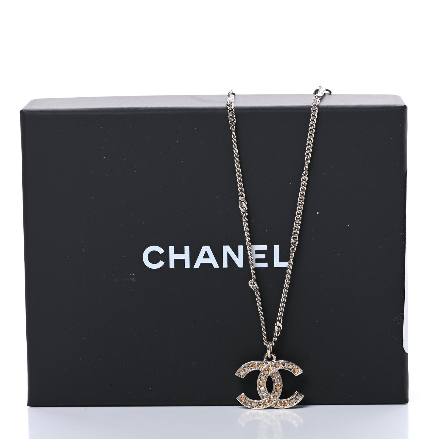 Chanel Baguette Crystal CC Starfall Necklace Gold 5 of 5