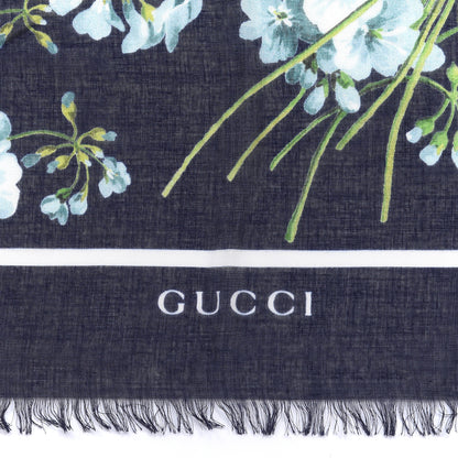 Gucci Modal Silk New Bloomy Shawl Midnight Blue Sky Blue 2 of 5