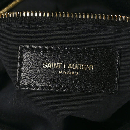 Saint Laurent Wool Jersey Quilted Medium Loulou Puffer Monogram Chain Satchel Black 6 of 9