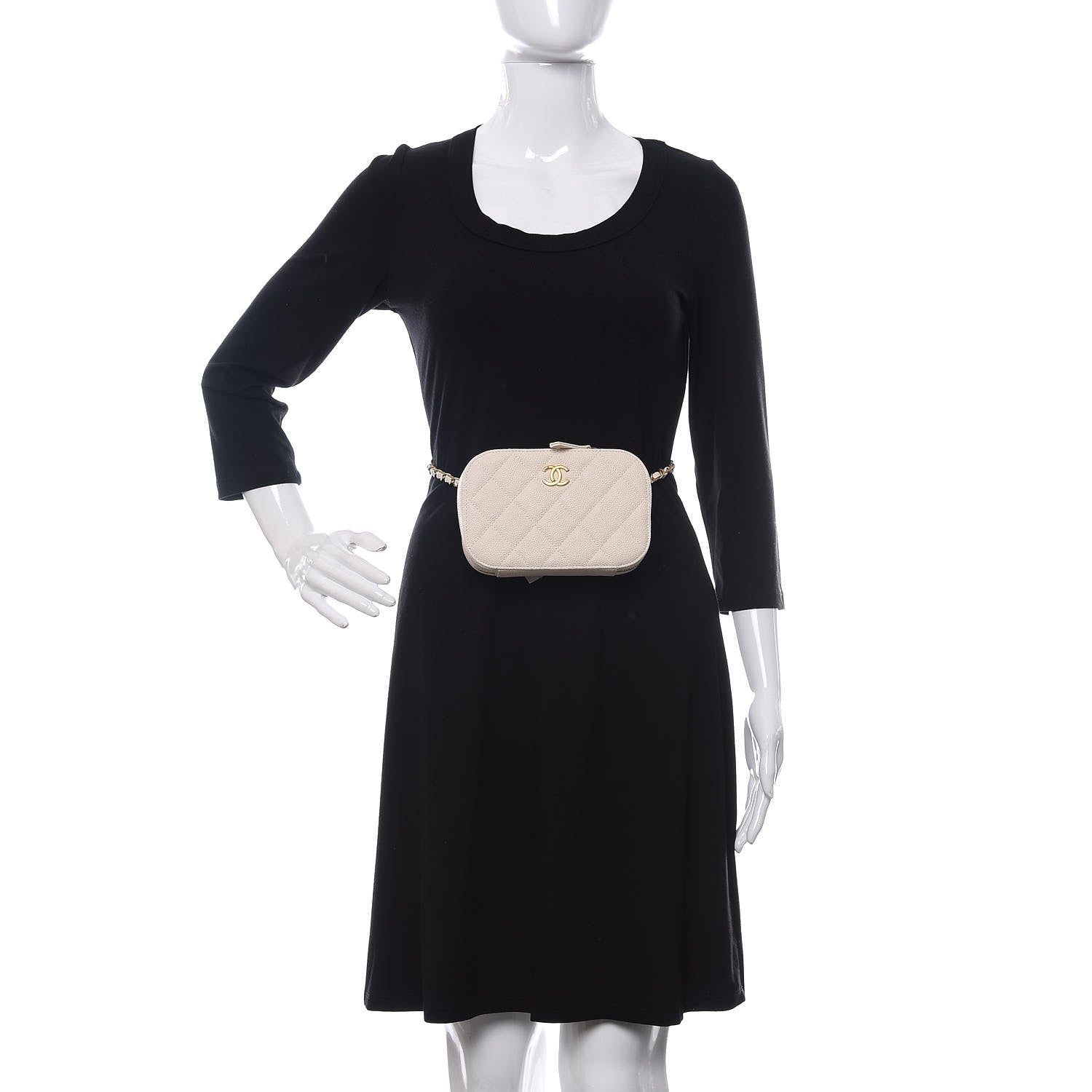 Chanel Caviar Quilted Flap Waist Bag White 2 of 10