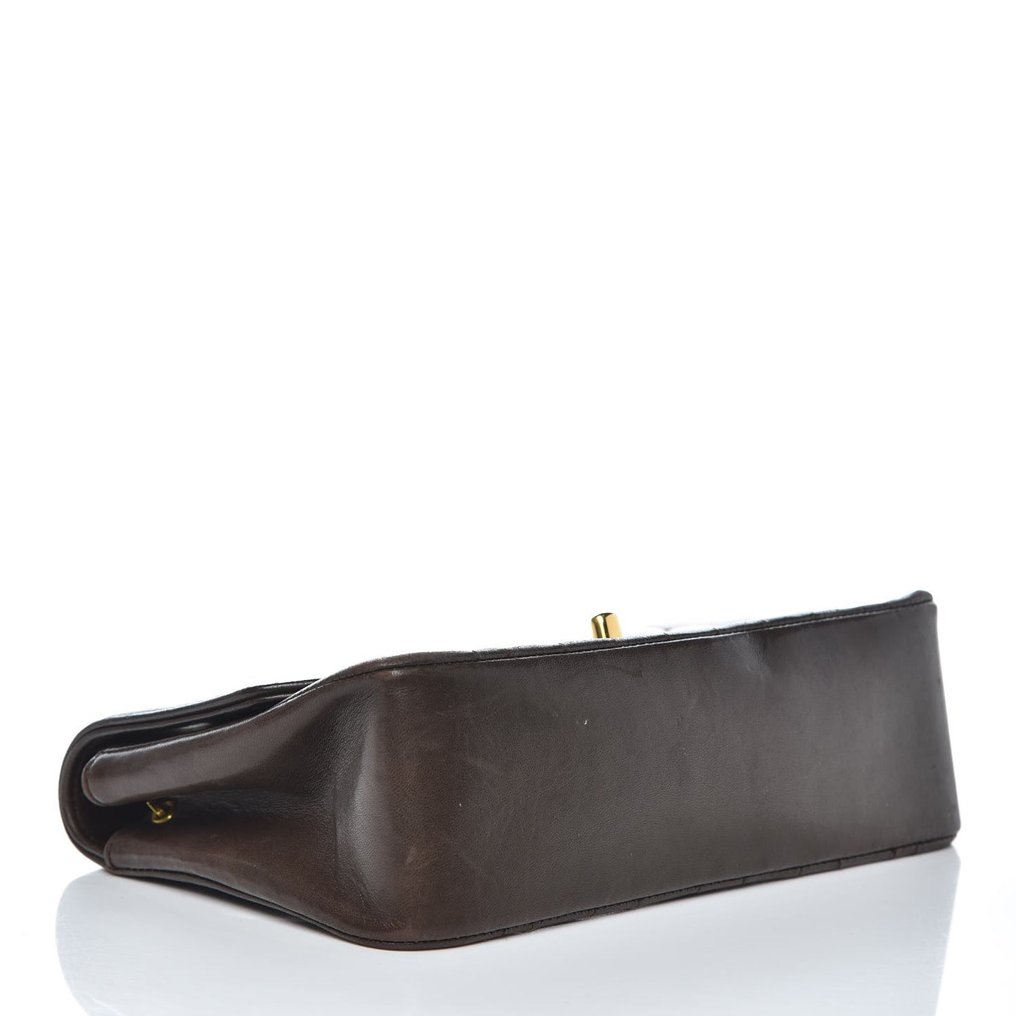 Lambskin Quilted Small Single Flap Brown