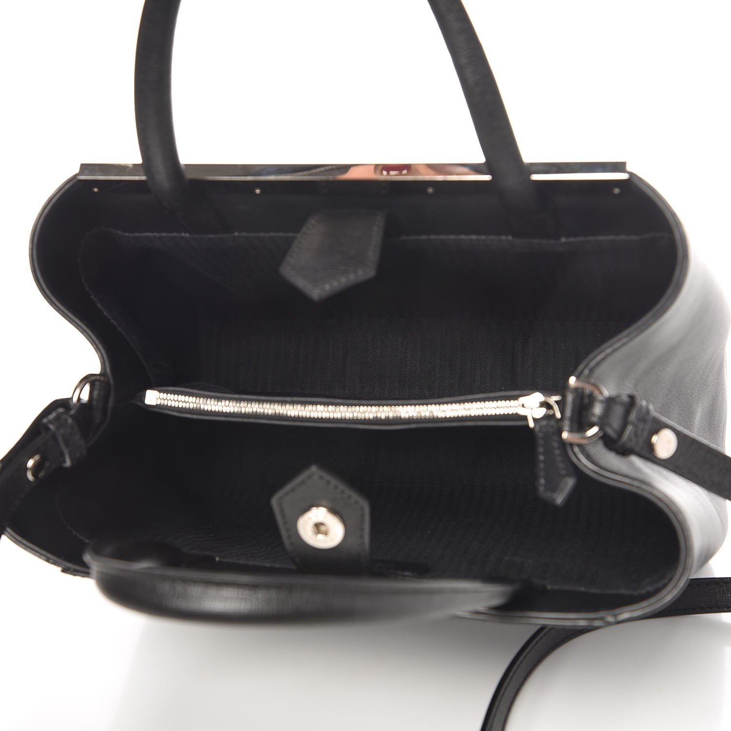 Fendi Saffiano Monster Colorblock Petite 2Jours Tote Black 5 of 10