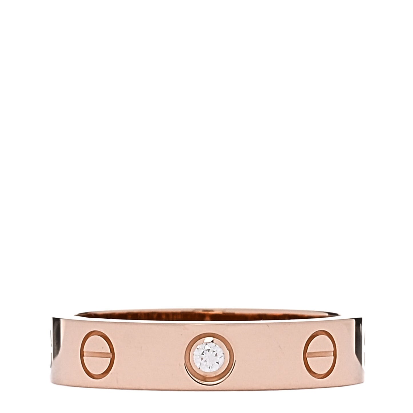 18K Pink Gold Diamond 4mm LOVE Wedding Band Ring 50 5.25