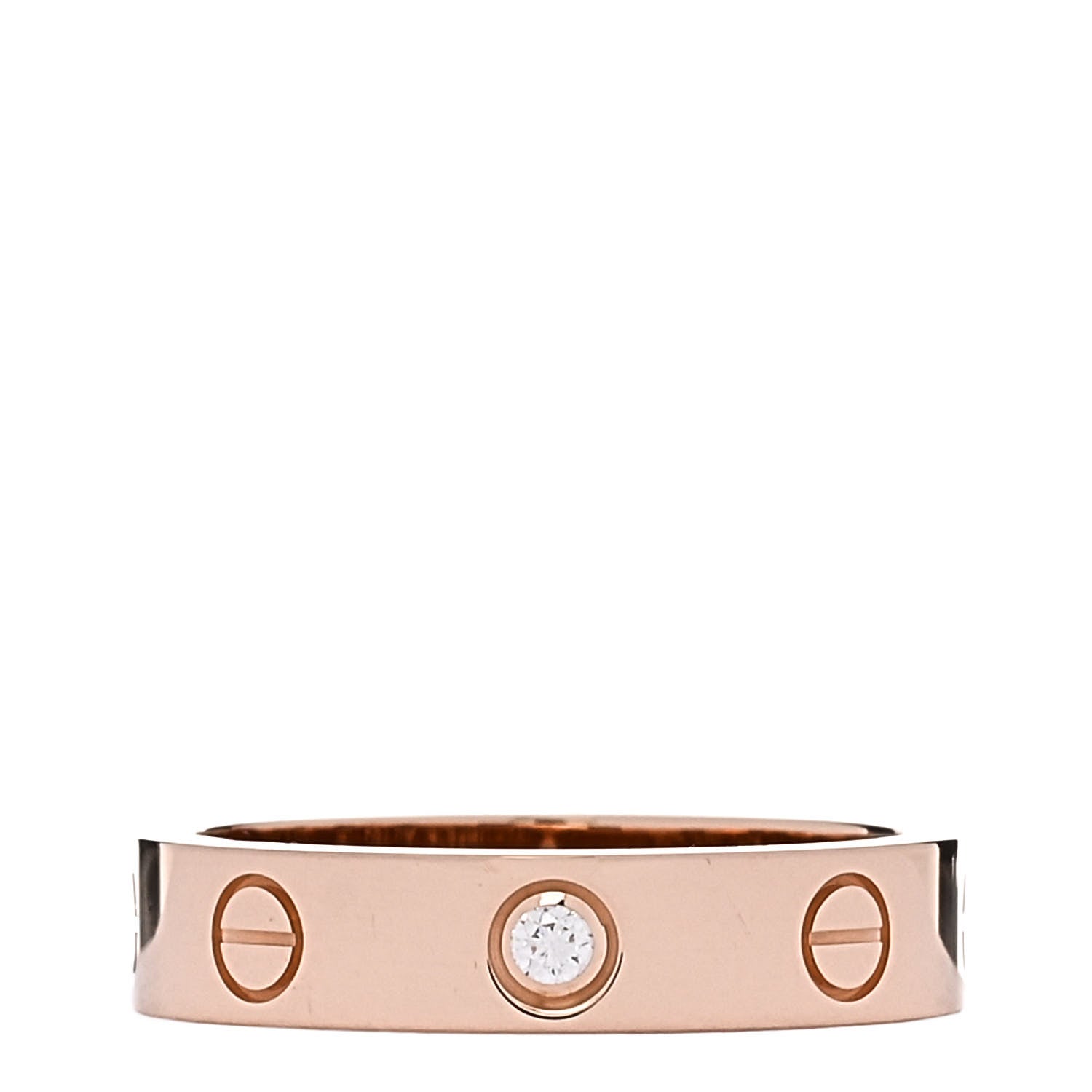 Cartier 18K Pink Gold Diamond 4mm LOVE Wedding Band Ring 50 5.25 1 of 4