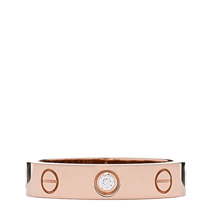 Cartier 18K Pink Gold Diamond 4mm LOVE Wedding Band Ring 50 5.25 1 of 4