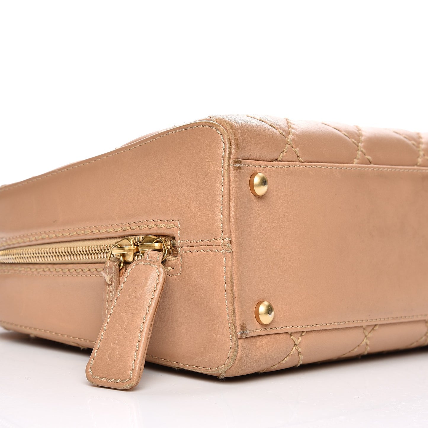 Lambskin Surpique Shoulder Bag Beige