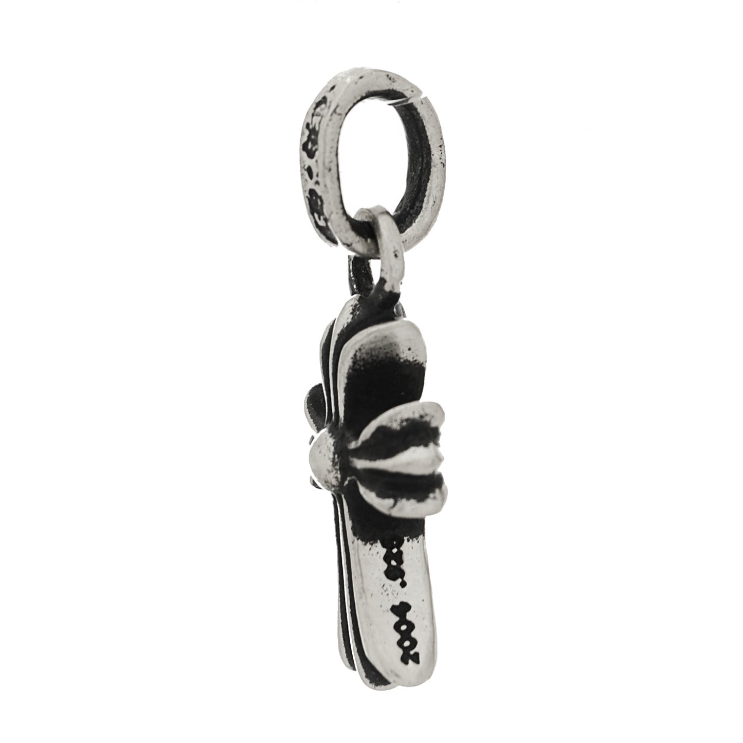 Sterling Silver Diamond Baby Fat Cross Pave Pendant