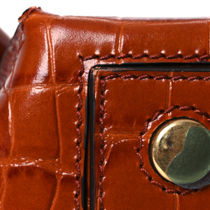 Proenza Schouler Calfskin Crocodile Embossed Small Pipe Bag Chestnut 12 of 16