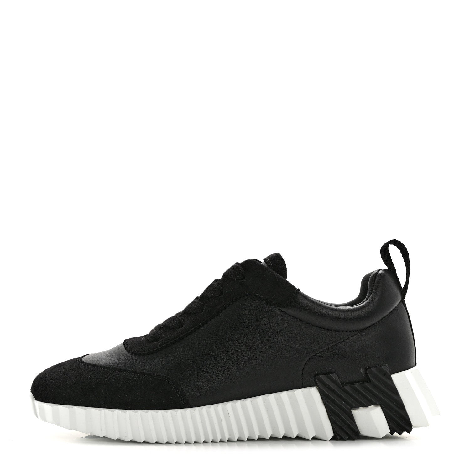 Hermes Goatskin Suede Goatskin Bouncing Sneakers 36 Black 1 of 9